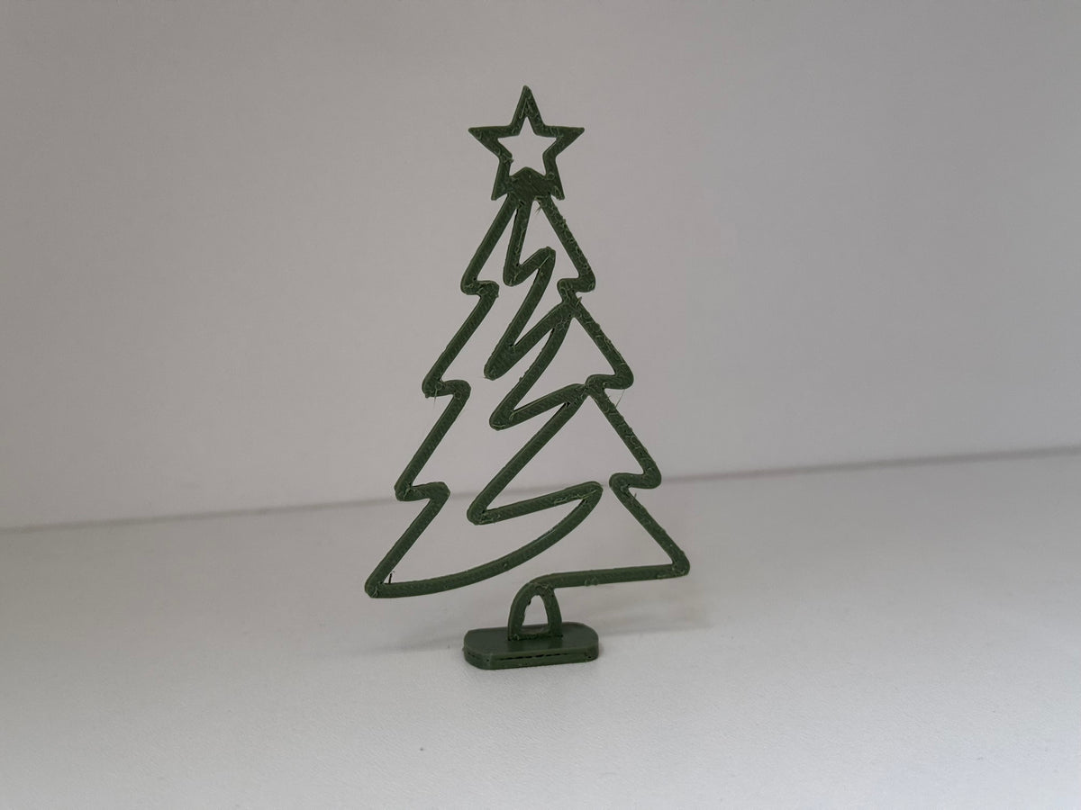 Minimalistisch kerstboomfiguurtje met ster en standaard