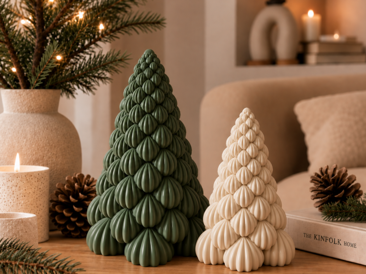 Kerstboomfiguur – moderne kerstdecoratie in gelaagd bubbeldesign