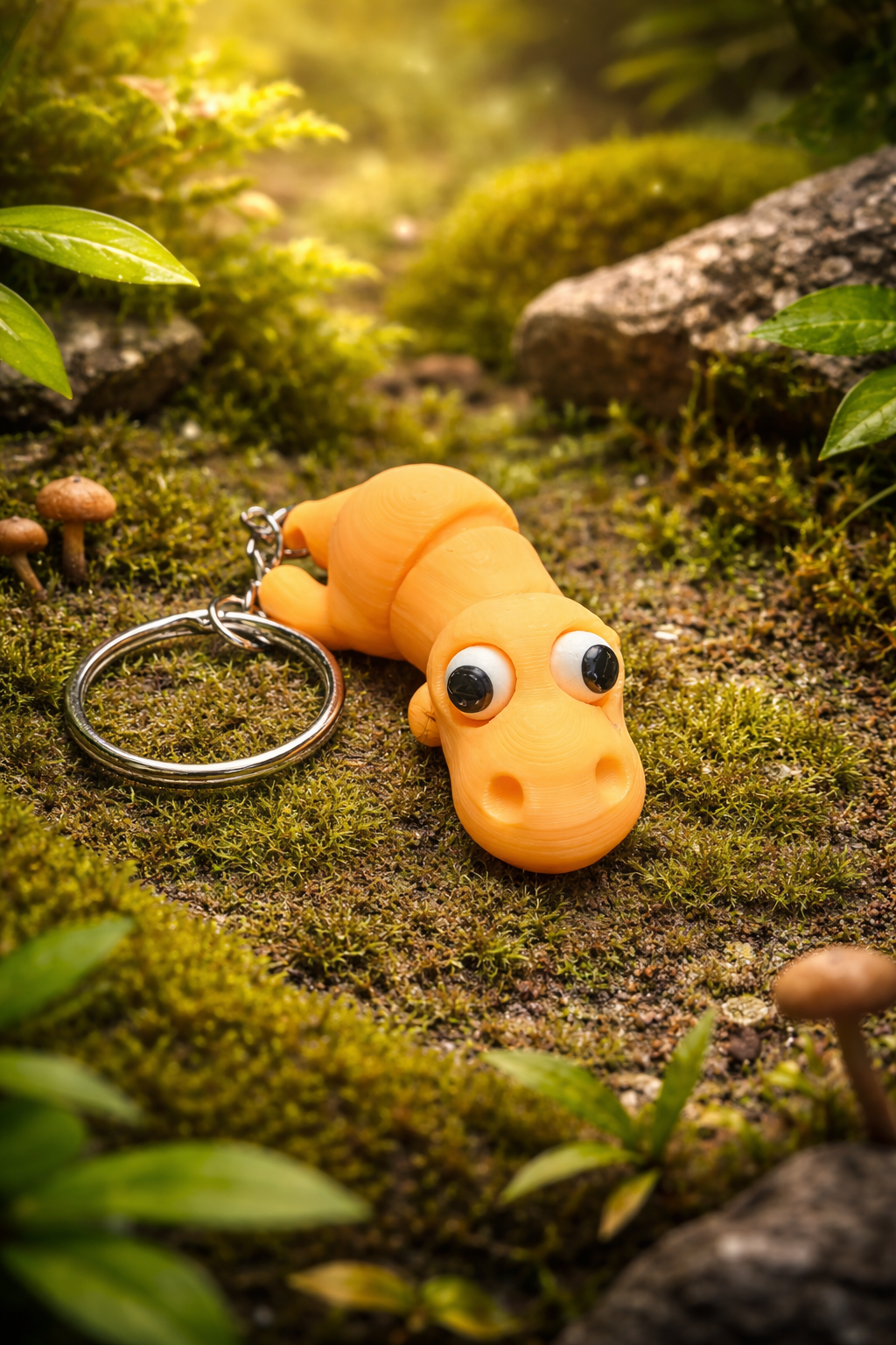 Babydinosaurus-sleutelhanger met beweegbare segmenten