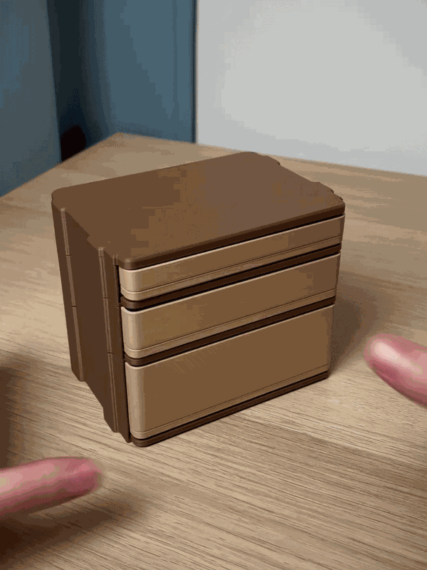 Modulaire bureaulade 2×3 Gridfinity | Push-to-open