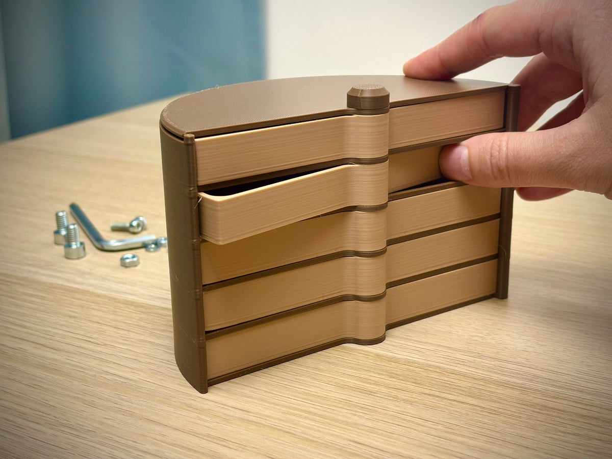 Modulaire stapelbare opbergtoren met 5 bakjes