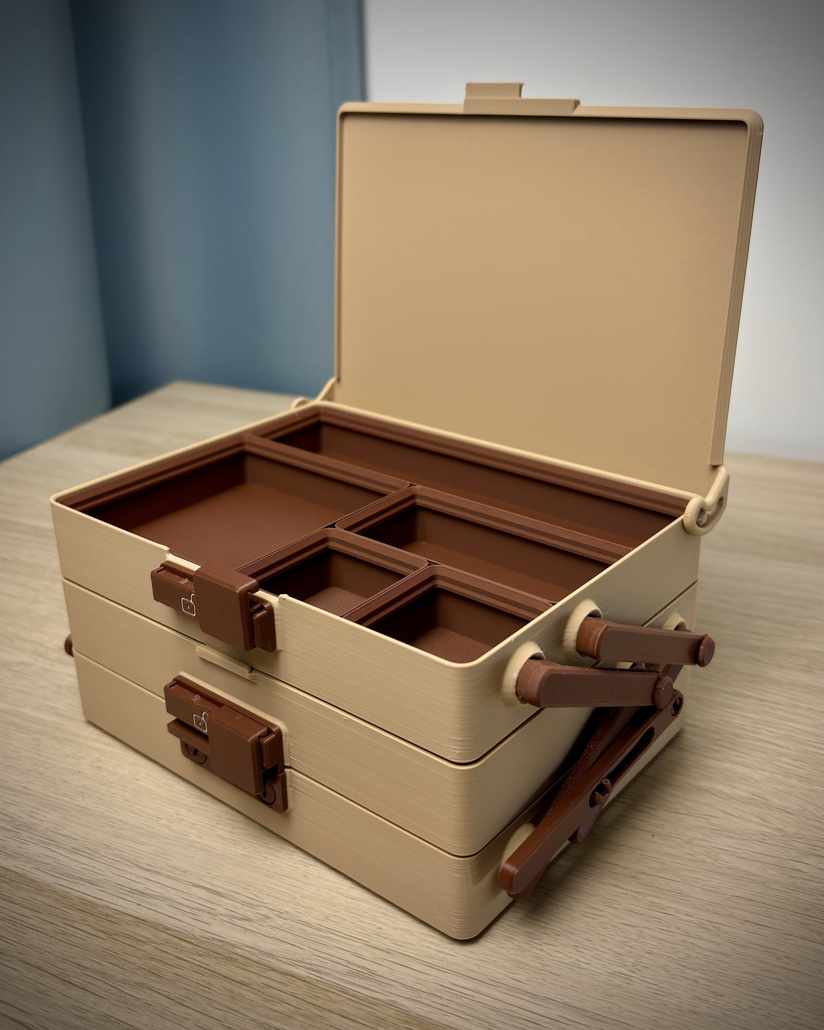 Kantelbox met schuifslot – Gridfinity 4×3 opbergsysteem