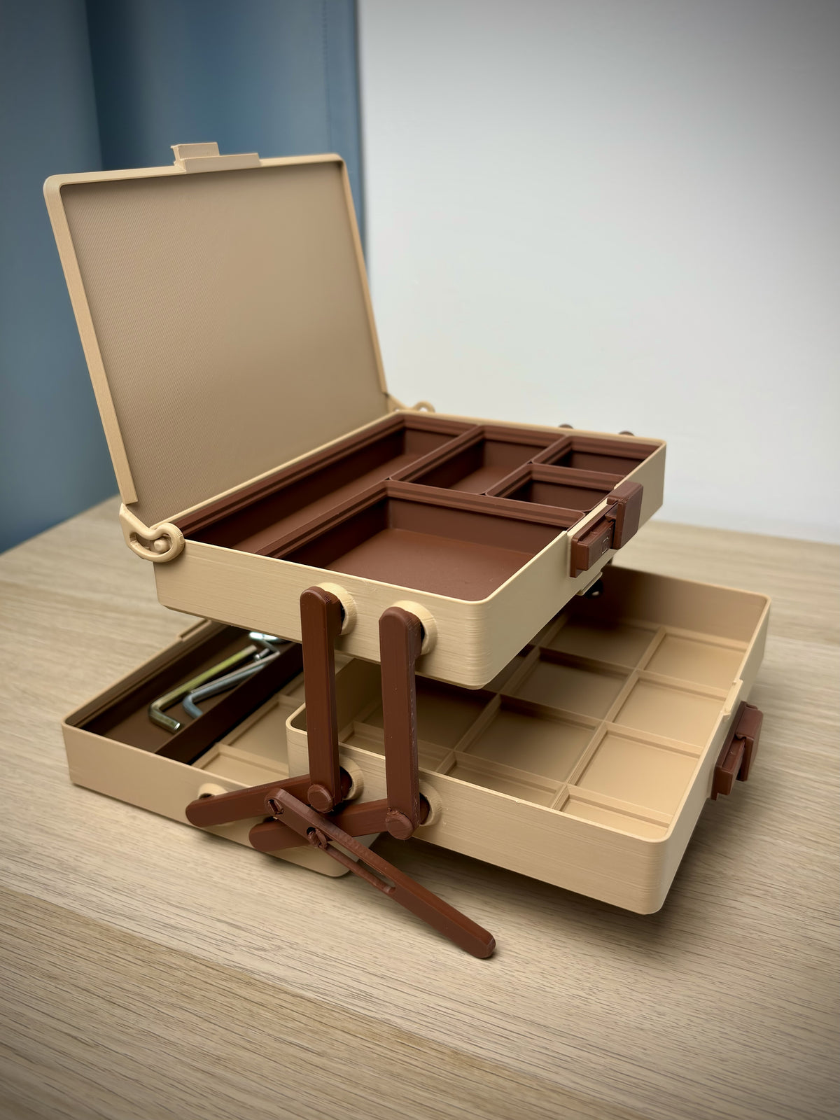 Kantelbox met schuifslot – Gridfinity 4×3 opbergsysteem