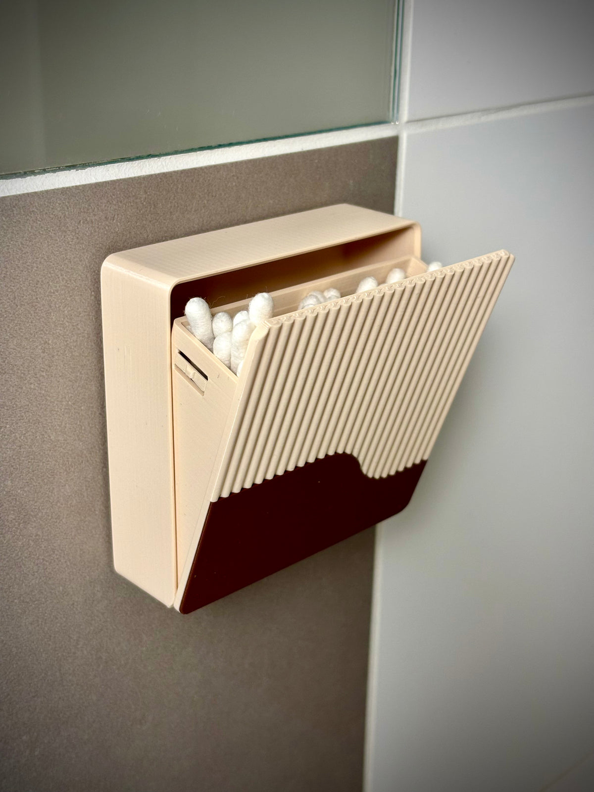 Kantelbox voor de badkamer – houder voor wattenstaafjes en wattenschijfjes
