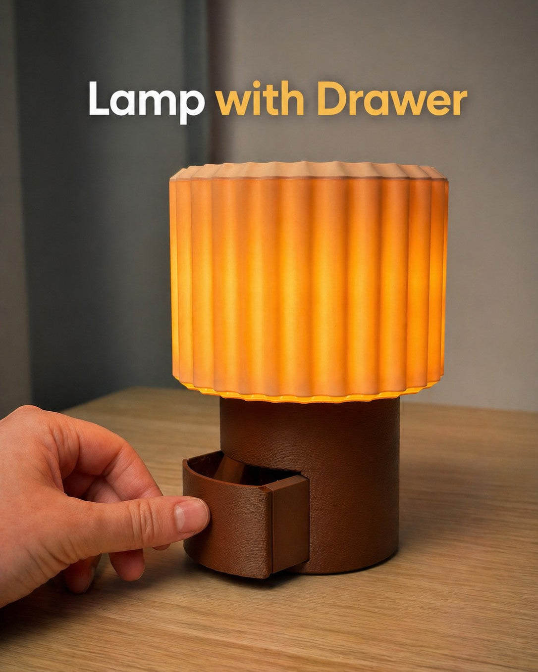 Lamp met geheime lade – push-to-open opbergvak