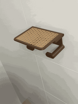 Toiletrolhouder met klepje en plankje