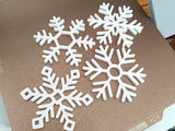 Set van 4 onderzetters in de vorm van sneeuwvlokken
