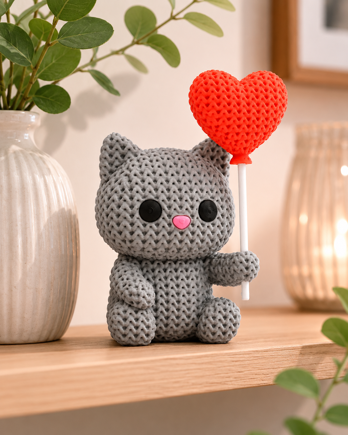 Figuur kat – Lieve valentijnsdecoratie