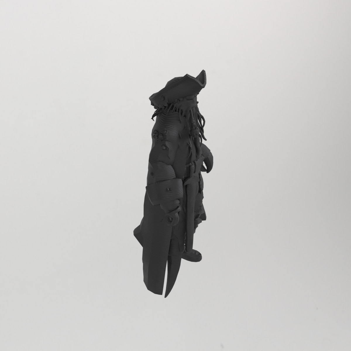 3D-geprint Davy Jones-piratenfiguur