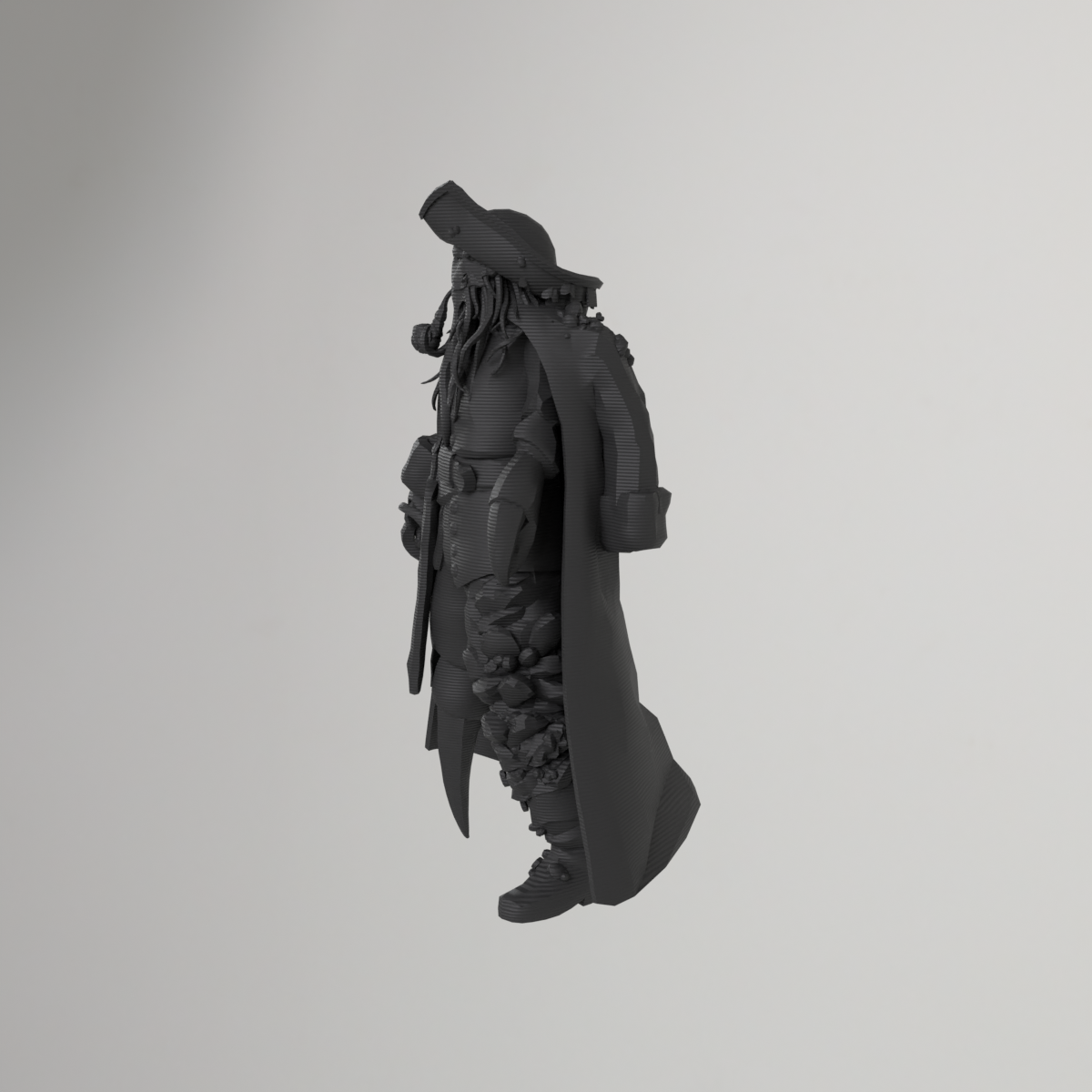 3D-geprint Davy Jones-piratenfiguur