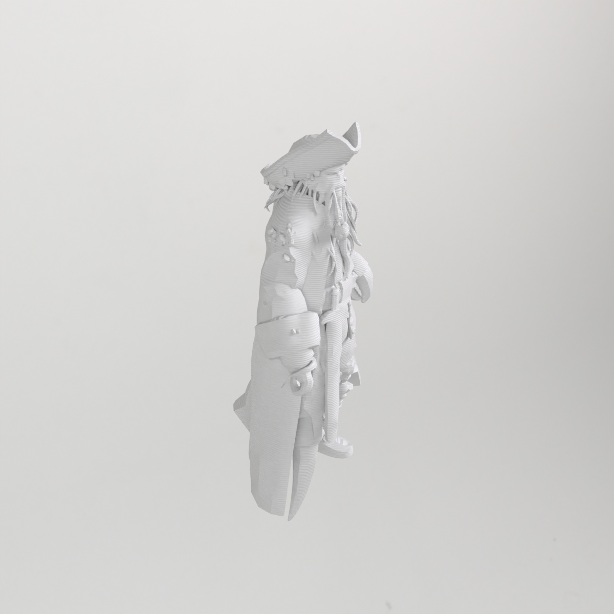 3D-geprint Davy Jones-piratenfiguur