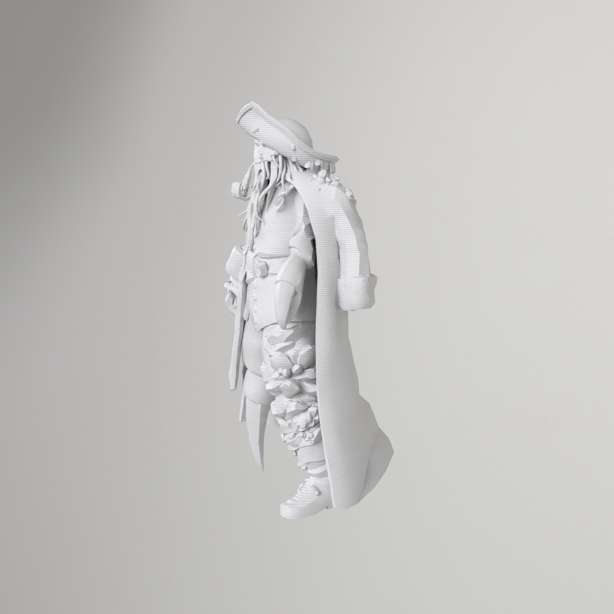 3D-geprint Davy Jones-piratenfiguur