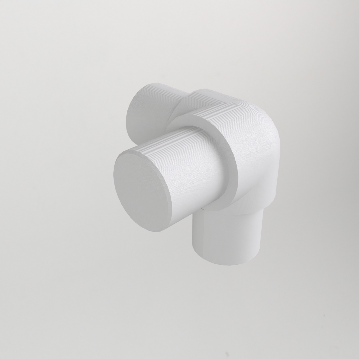 1" pvc-hoekverbinding met 3 uitgangen