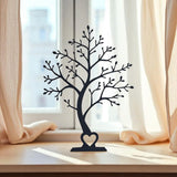 Minimalistische decoratieboom in silhouet, vooraanzicht met strakke takken