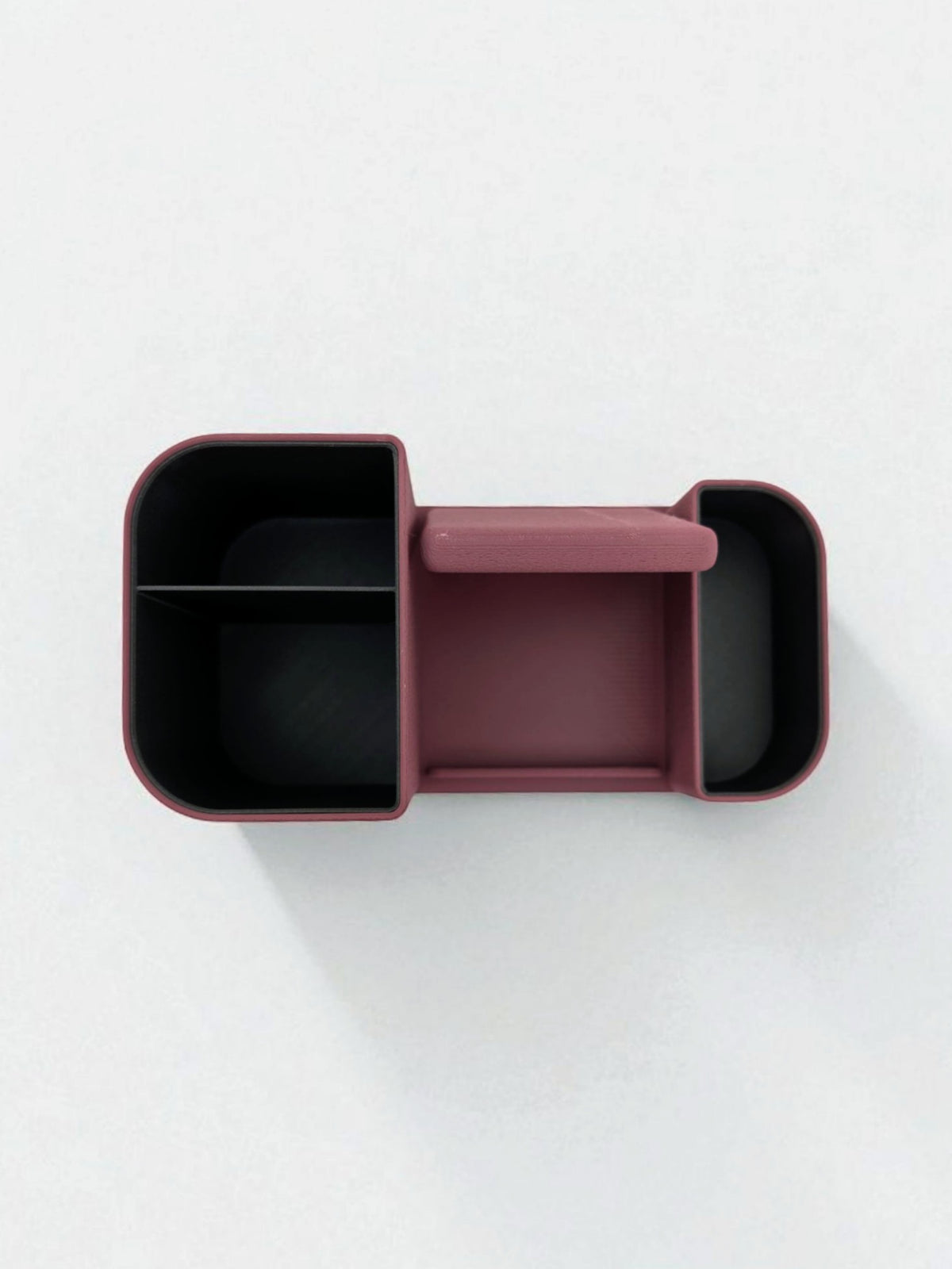 Bureau-organizer met telefoonhouder in twee kleuren en getextureerd oppervlak