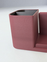 Bureau-organizer met telefoonhouder in twee kleuren en getextureerd oppervlak