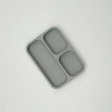 Detail van geometrische lijnen op minimalistisch schaaltje voor sleutels en munten
