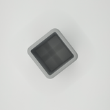 Detail van gladde gebogen rand op minimalistische bureau-organizer