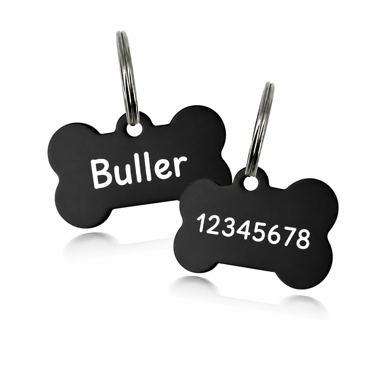 Hondenpenning met gravure – gepersonaliseerd naamplaatje met ring