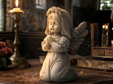 Communie-engel meisje met sluier en rozenkrans – biddende engel, cadeau voor de eerste communie