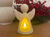 Engelenfiguur met led-theelichtje dat van binnenuit schijnt