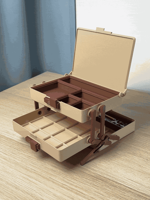 Kantelbox met schuifslot – Gridfinity 4×3 opbergsysteem