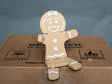 Peperkoekvrouwtje-figuur voor kerst in bruin en wit