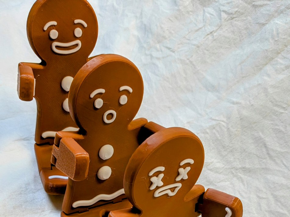 Peperkoekmannetje-figuur met beweegbare segmenten – 5 gezichten