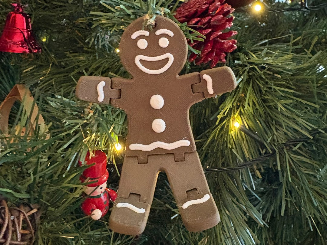Beweegbaar peperkoekmannetje voor in de kerstboom