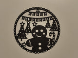 Peperkoekmannetje als silhouet, kerstdecoratie voor aan de muur