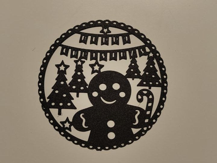 Peperkoekmannetje als silhouet, kerstdecoratie voor aan de muur