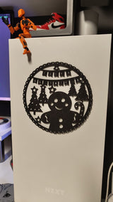 Peperkoekmannetje als silhouet, kerstdecoratie voor aan de muur