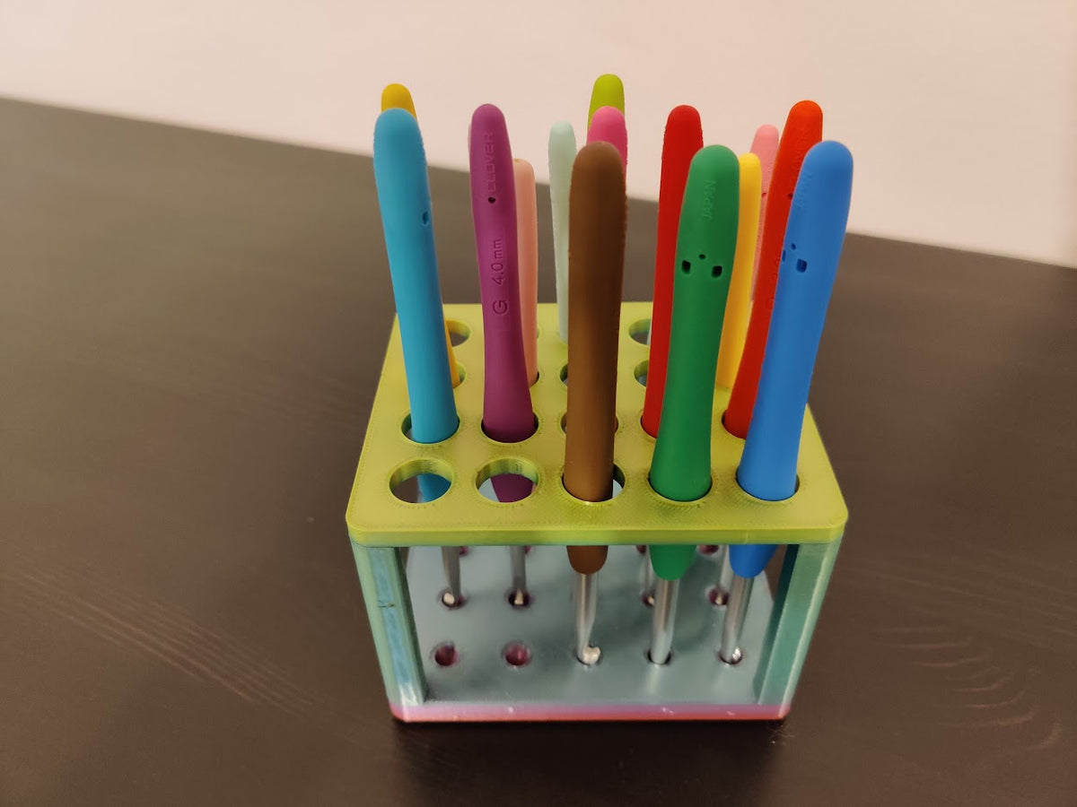 Houder voor haaknaalden en balpennen – bureau-organizer