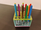 Houder voor haaknaalden en balpennen – bureau-organizer