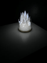 Kerstlantaarn voor theelichtje met rendier en sneeuwpop