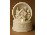 Kersthuisje voor theelichtje – winterhuisje in sneeuwbol