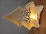 Kerstboom-theelichthouder met bosscene en rendieren
