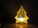 Kerstboom-theelichthouder met bosscene en rendieren