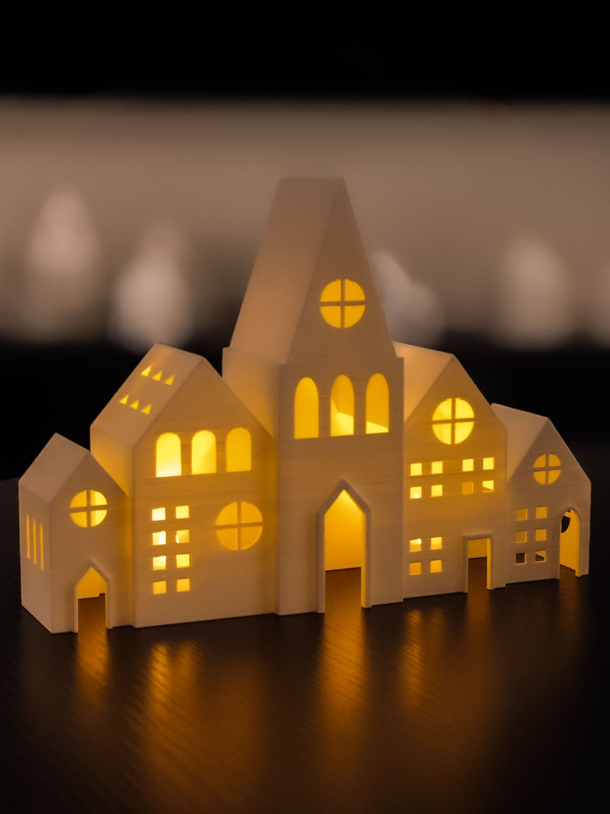 Kersthuisje voor theelichtje – klein decoratief winterhuisje