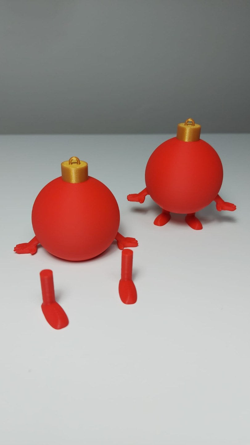 Kerstbalfiguur met benen en voeten