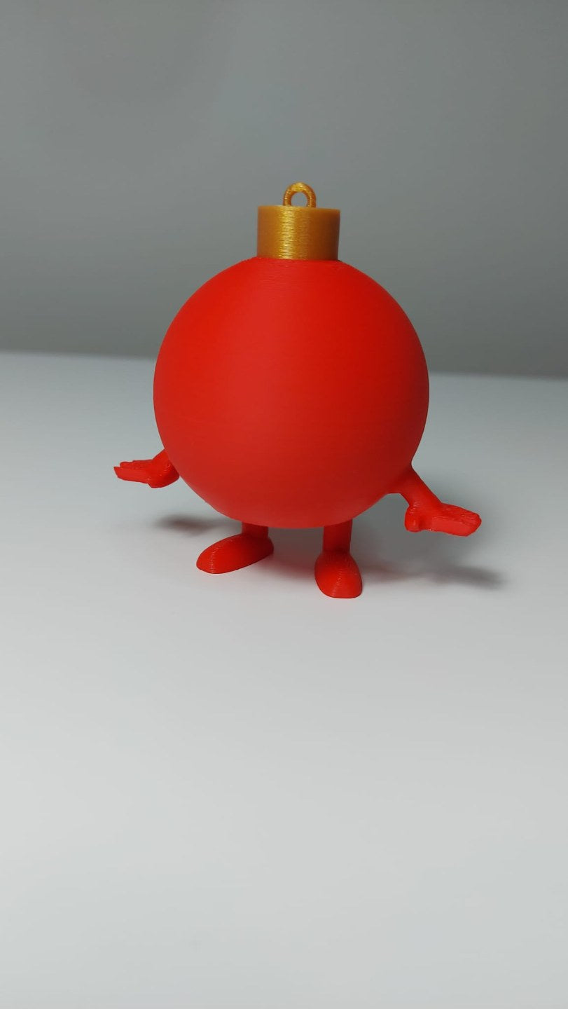 Kerstbalfiguur met benen en voeten