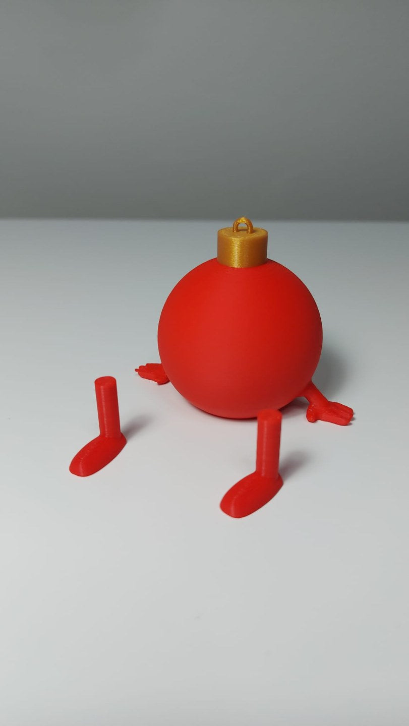 Kerstbalfiguur met benen en voeten