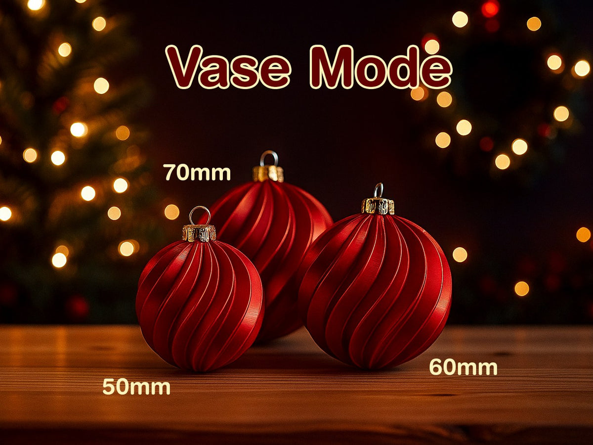 Kerstbal met spiraal in 50, 60 of 70 mm