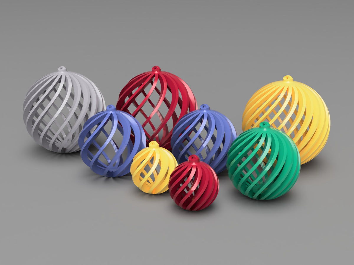 Kerstballen met ribbels in drie maten