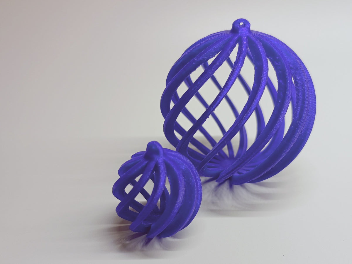 Kerstballen met ribbels in drie maten