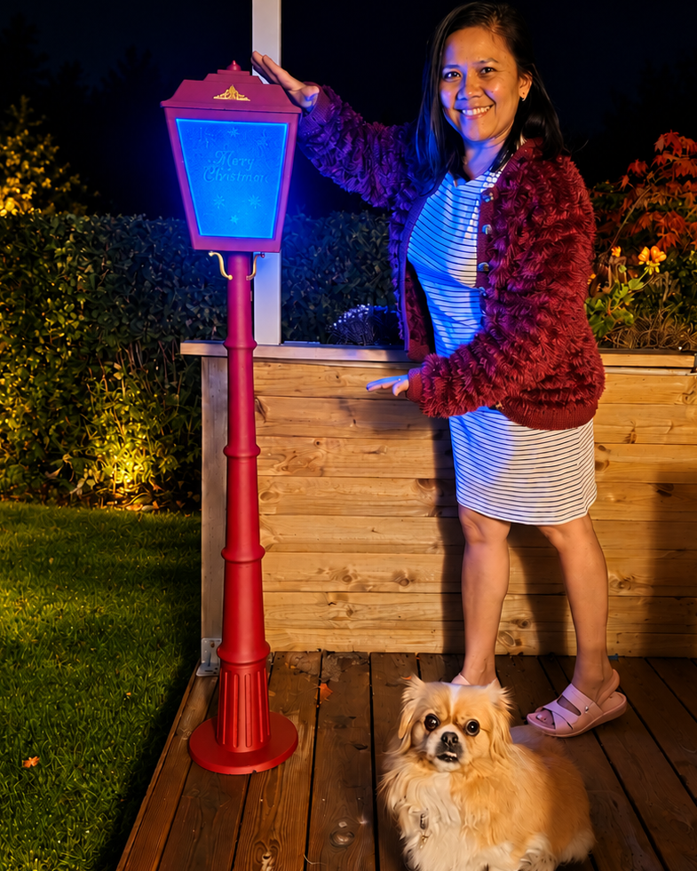 Kerstlamp – straatlantaarn met ledverlichting, 140 cm