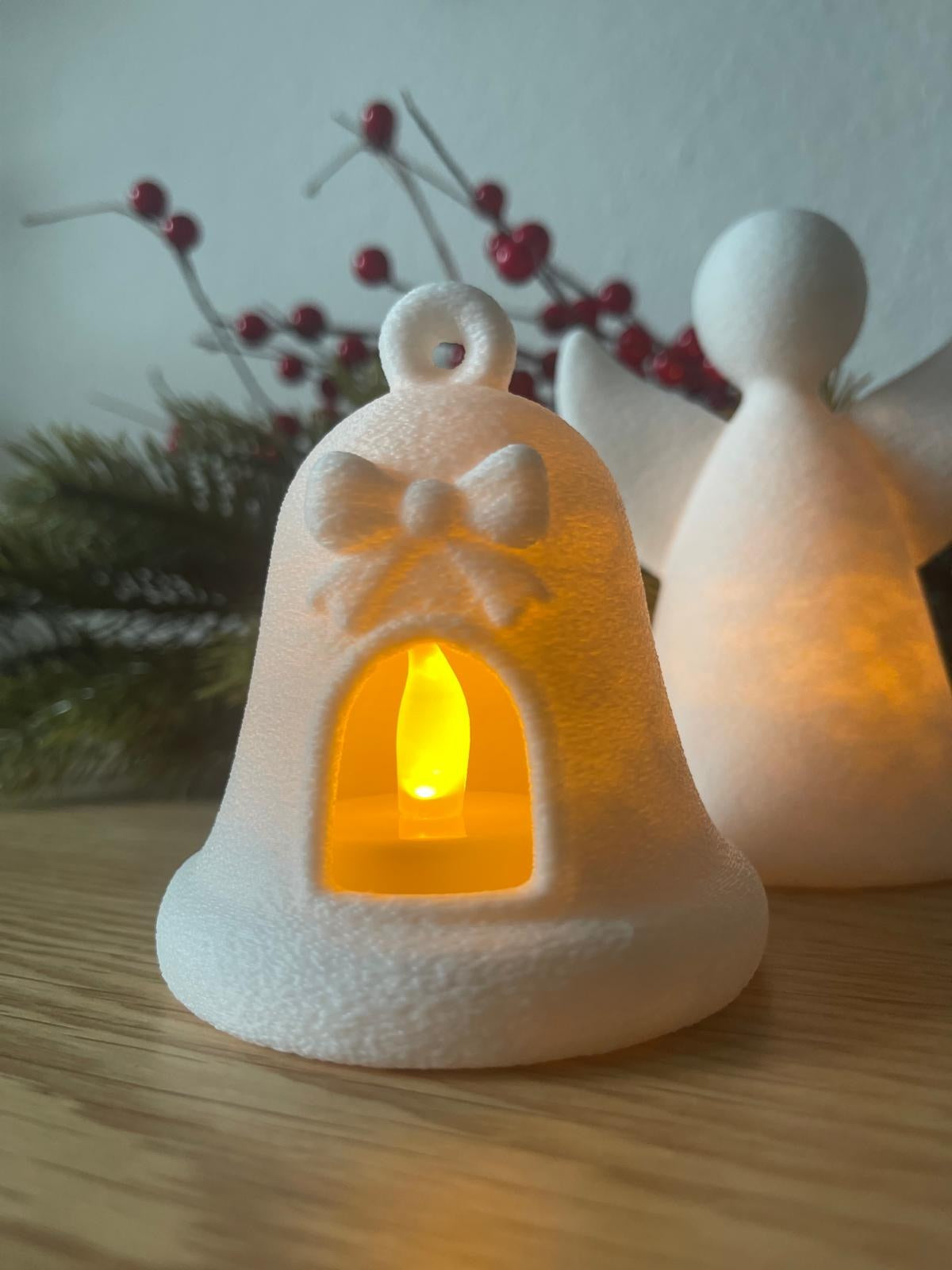 Kerstklok voor led-theelichtje – winterdecoratie