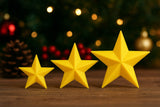 Drie kerststerren in de maten 3, 4 en 5 cm