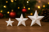 Drie kerststerren in de maten 3, 4 en 5 cm