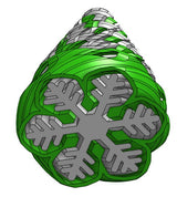 Spiraalvormige kerstboom-fidget in de vorm van sneeuwvlok en kerstboom